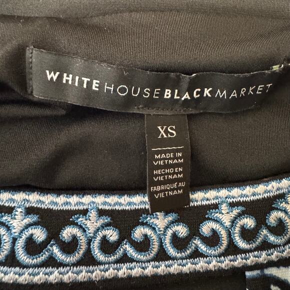 White House Black Market Peek A Boo Sleeve Floral Tunic Top Size XS - Picture 8 of 8